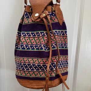 Bohemian handwoven Guatemala bucket bag